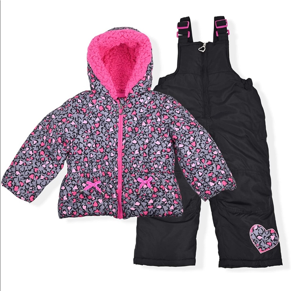 Arctic Quest Toddler Puffer Ski Jacket and Snowbib Snowsuit Set
